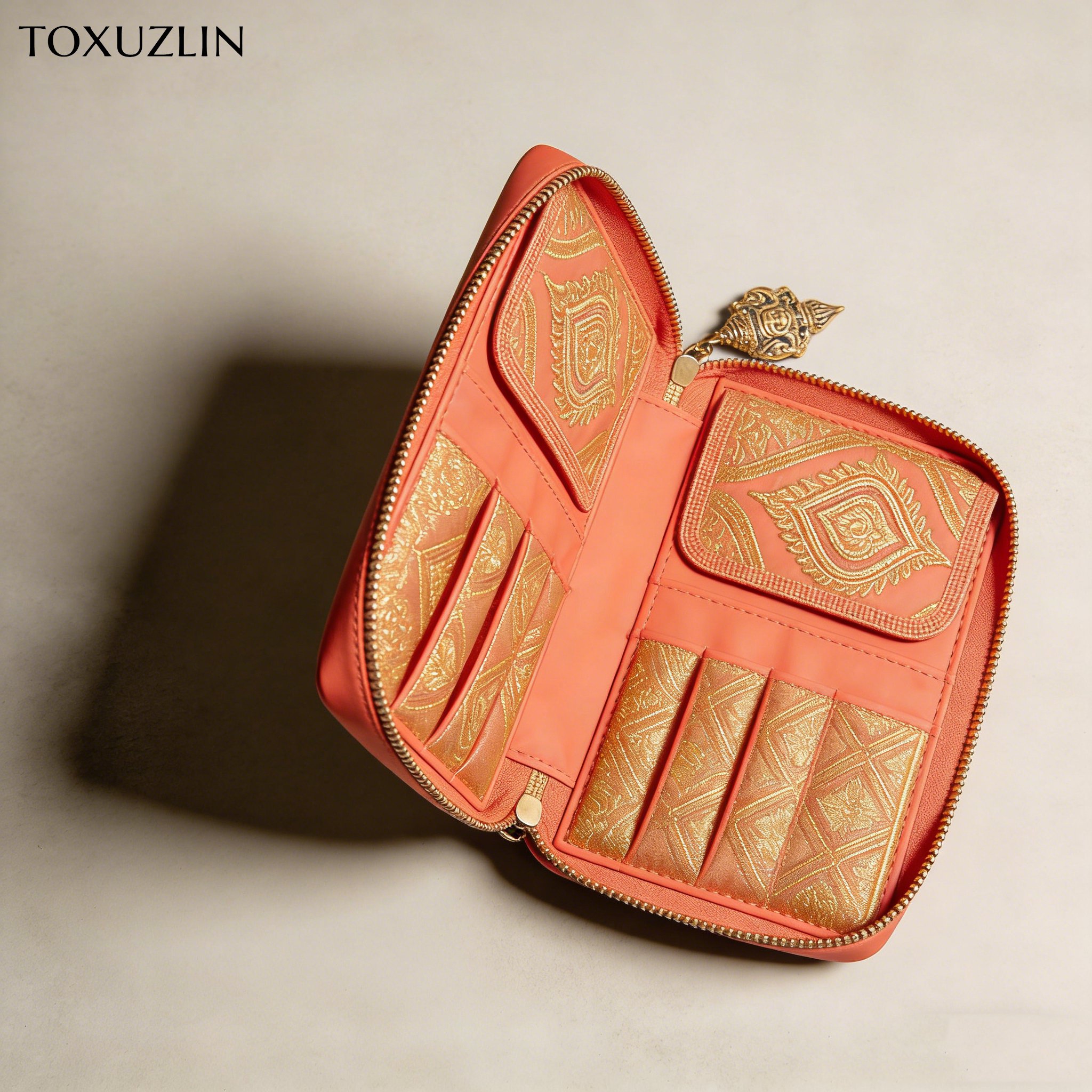 กระเป๋าใส่แปรงแต่งหน้าแบบหลายชั้น แพ็ค 2 ชิ้น เหมาะสำหรับพกพา