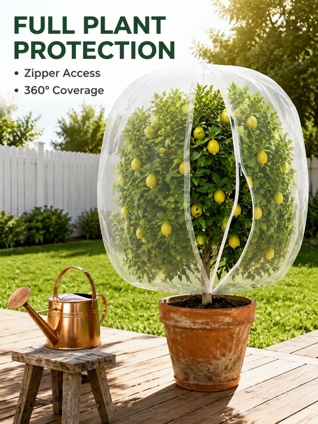 Cross-border insect-proof netting for fruit trees and plants with zipper covers