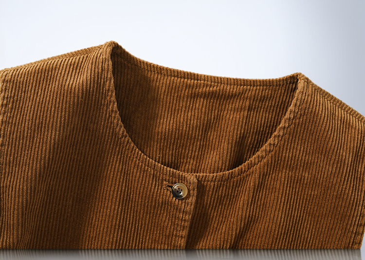 男女兼用レトロコーデュロイベストディテール