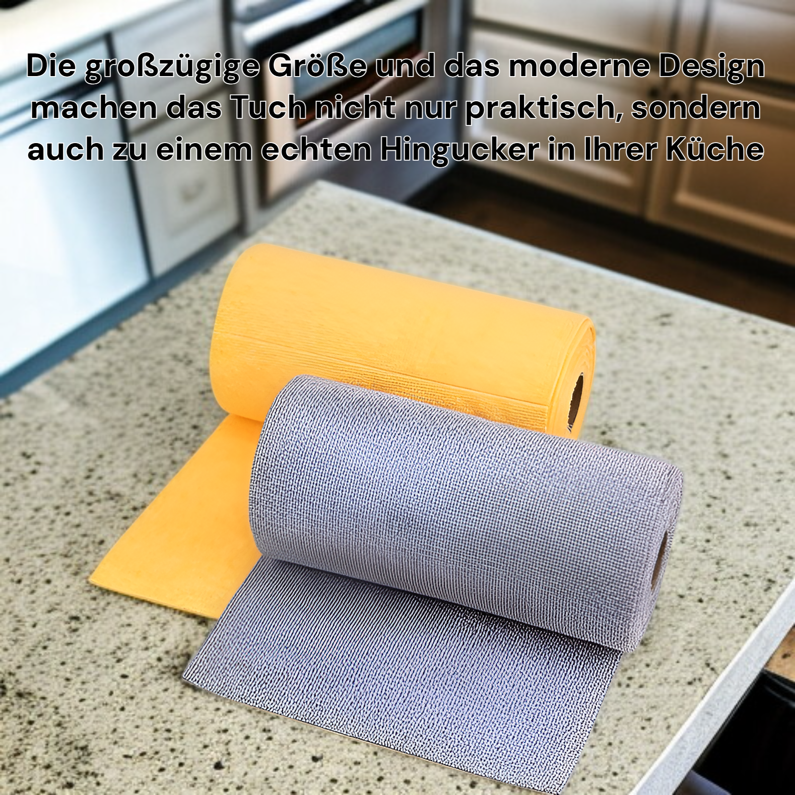 Detailansicht des Nass- und Trockengeschirrtuchs