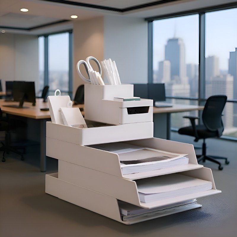 小物やアクセサリーを収納できるデスクトップボックス