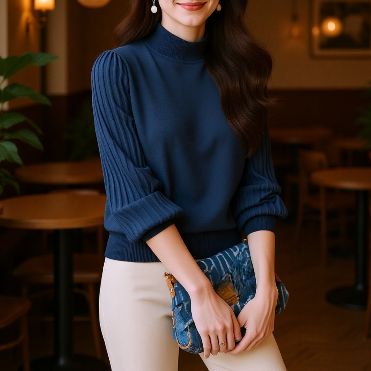  秋冬新作ヨーロピアン無地ハイネックセーター 女性用 高見えインナー