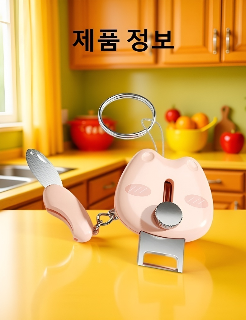 과일 껍질 벗기기 키링의 접이식 구조