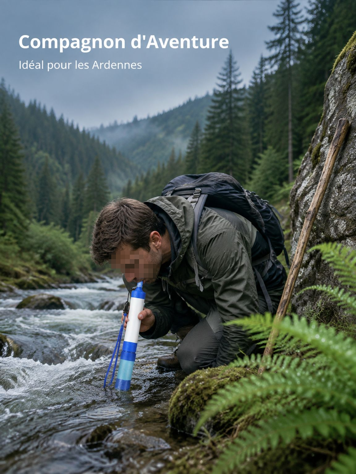 Filtre à eau de survie pour randonnée et activités outdoor