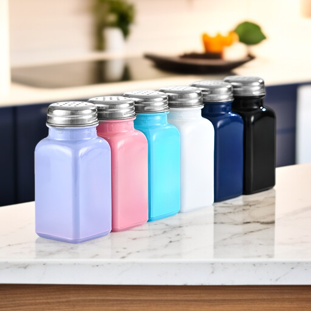 사각 유리 블랙 앤 화이트 양념통 후추 소금 쉐이커