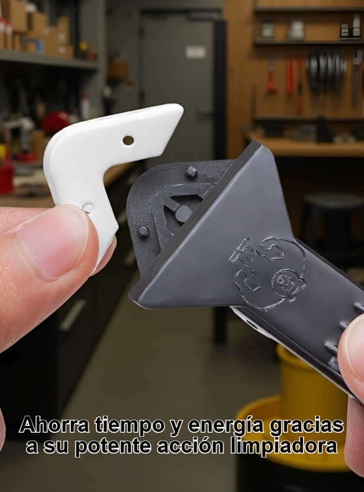 Uso de la herramienta para limpiar residuos de cinta adhesiva