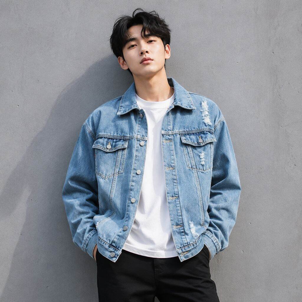 남성용 작업복 데님 재킷