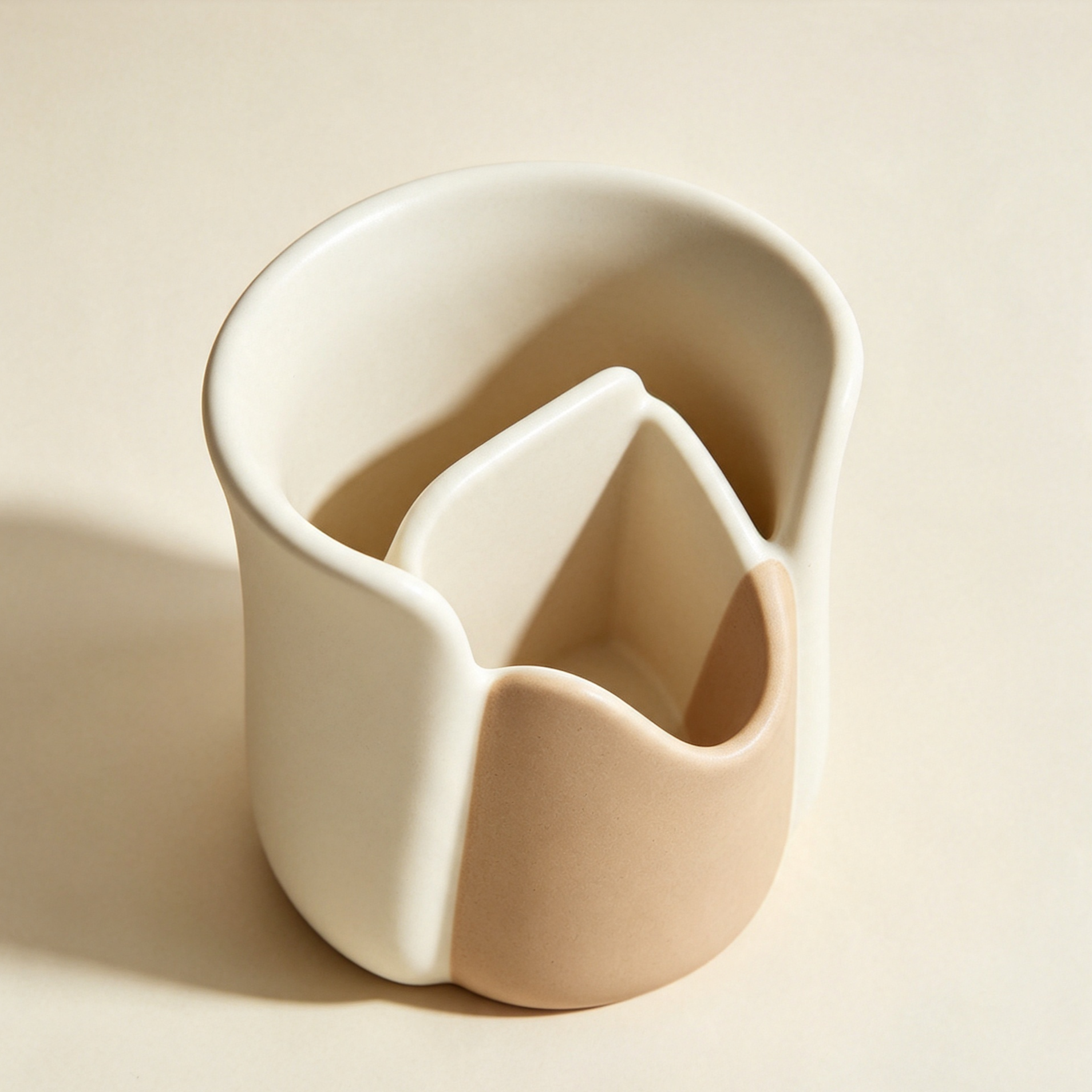 Irregularly shaped ceramic pen holders (3 pieces)