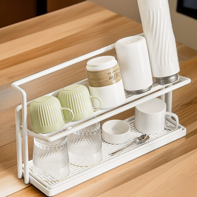 비주얼 열 방지 대나무 커버 이중 수납 컵 홀더 세라믹 세라믹 컵 두꺼운 수납 홀더 물빠짐 컵 홀더