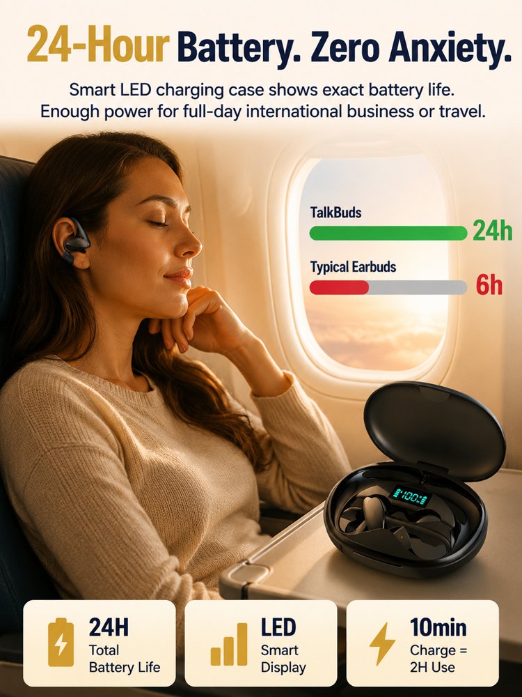【Simultaneous Interpretation, Forever Free】Bone Conduction AI Translation Earphones