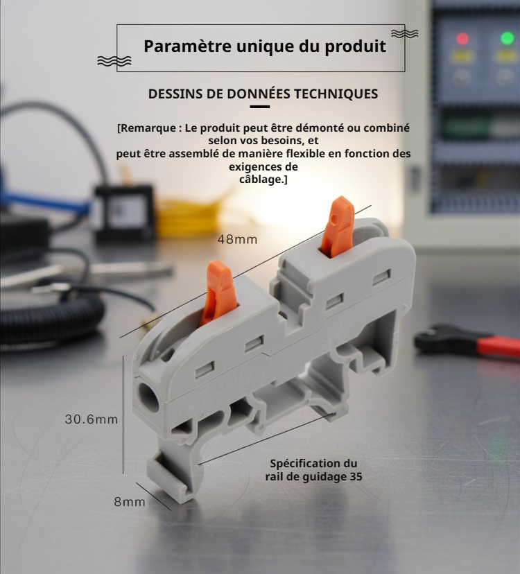 Bornes électriques PCTJM-211 pour câblage facile