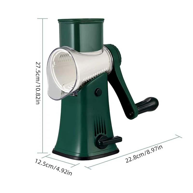 Hand-cranked vegetable cutter