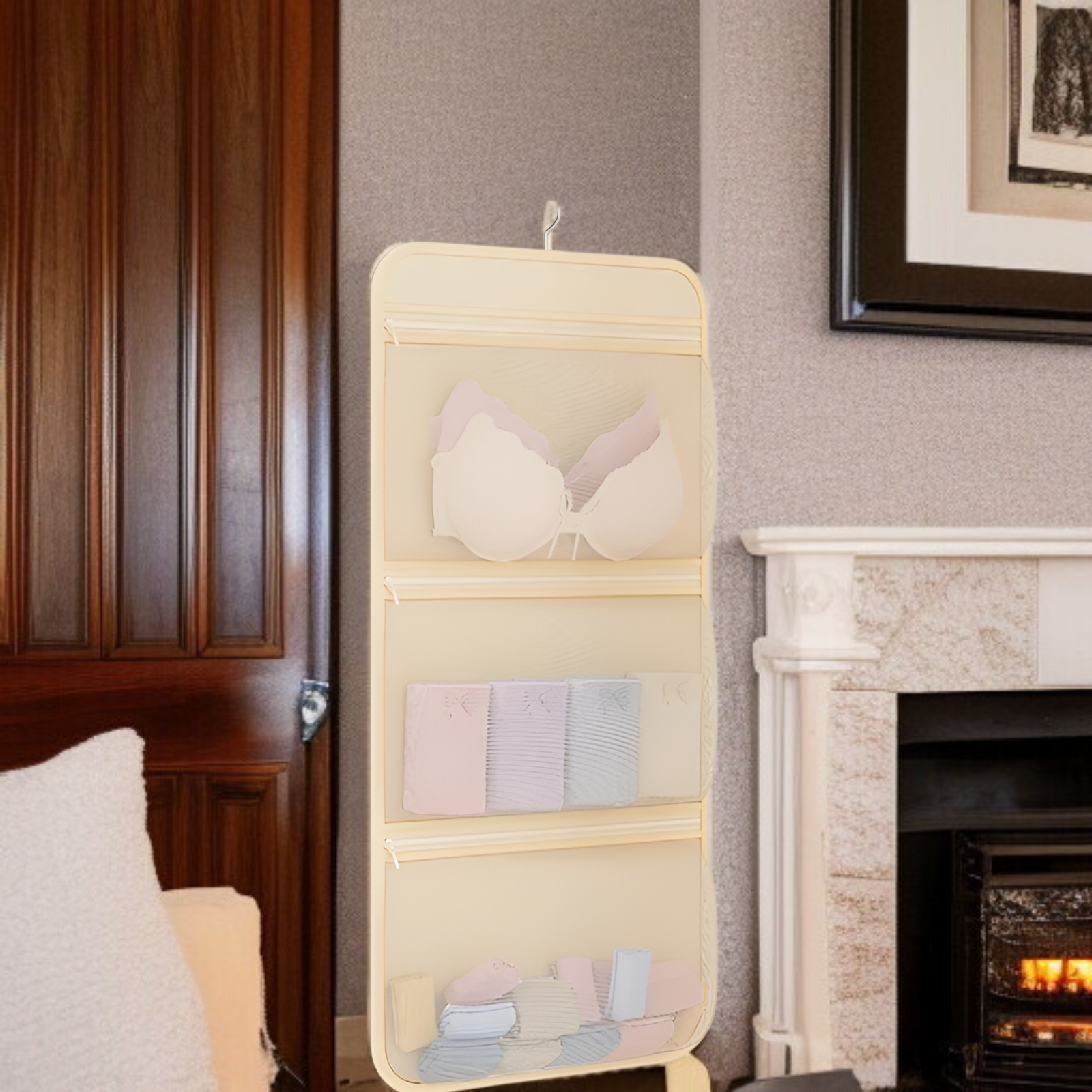 靴下収納ツール 寮のワードローブ 下着吊り下げバッグ 吊り下げネットバッグ ベッドサイド収納バッグ