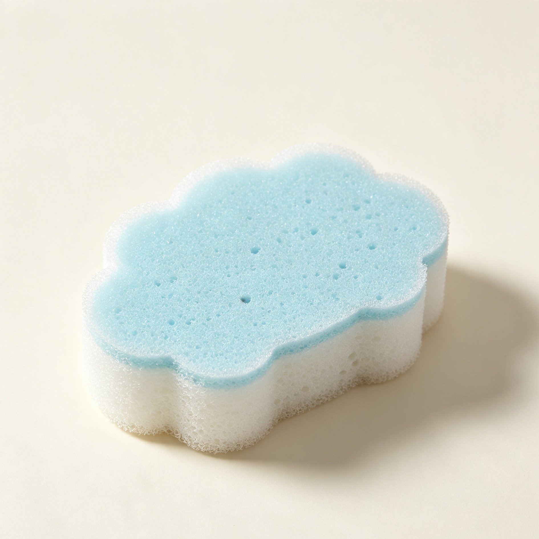 Soft and absorbent two-tone cleaning sponge