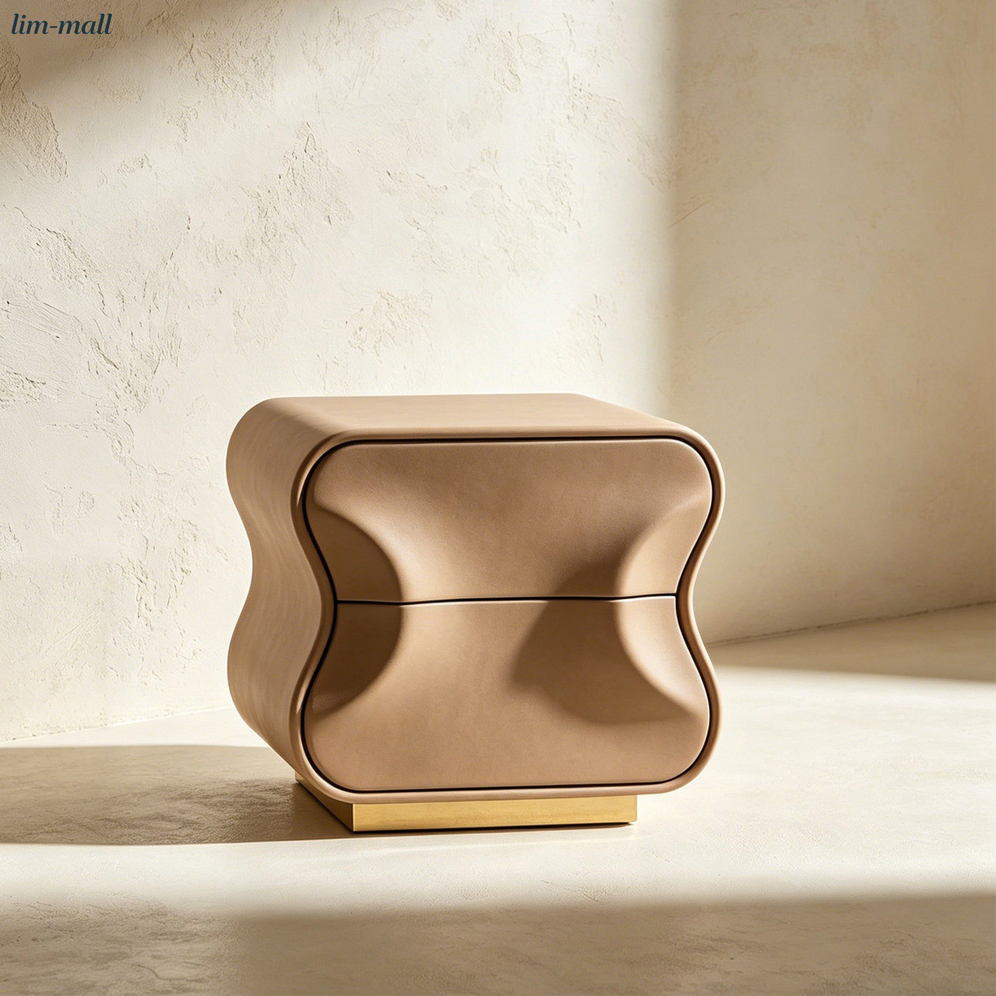 Wavy-Edge Two-Drawer Nightstand