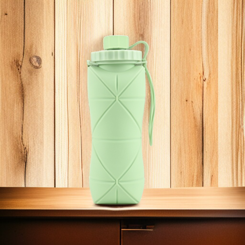 휴대하기 편리하고 고온에 강한 실리콘 접이식 물병