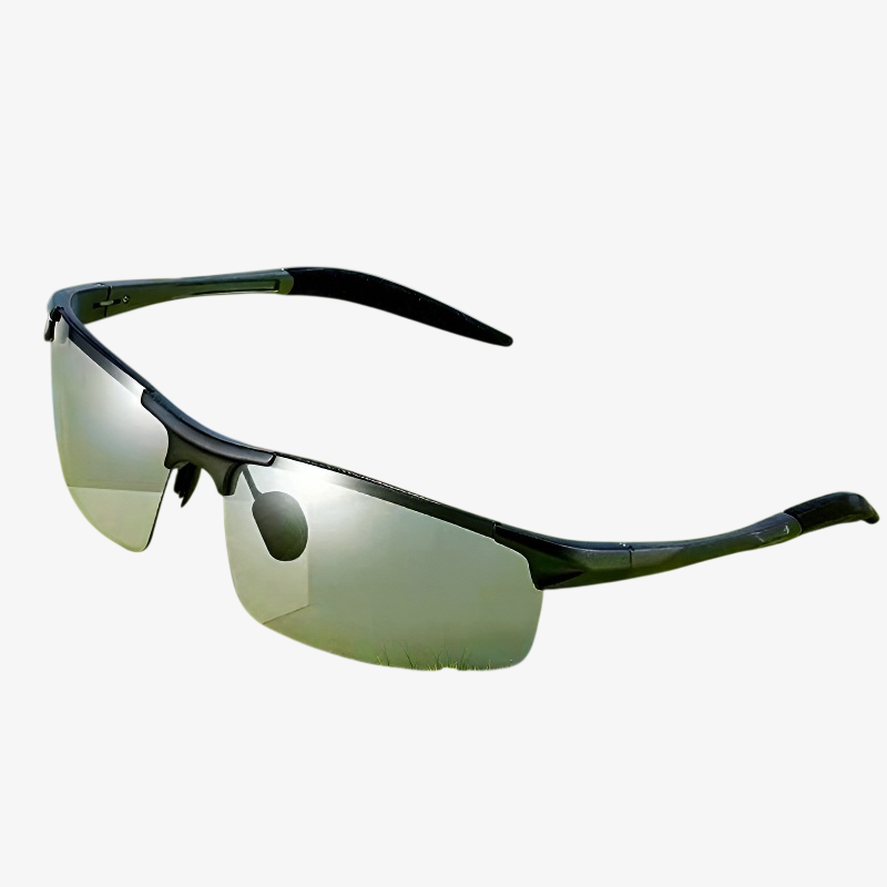 アウトドア スポーツ アルミニウム マグネシウム ハーフ フレーム サングラス 釣りゴーグル 偏光サングラス カラーチェンジ偏光サングラス