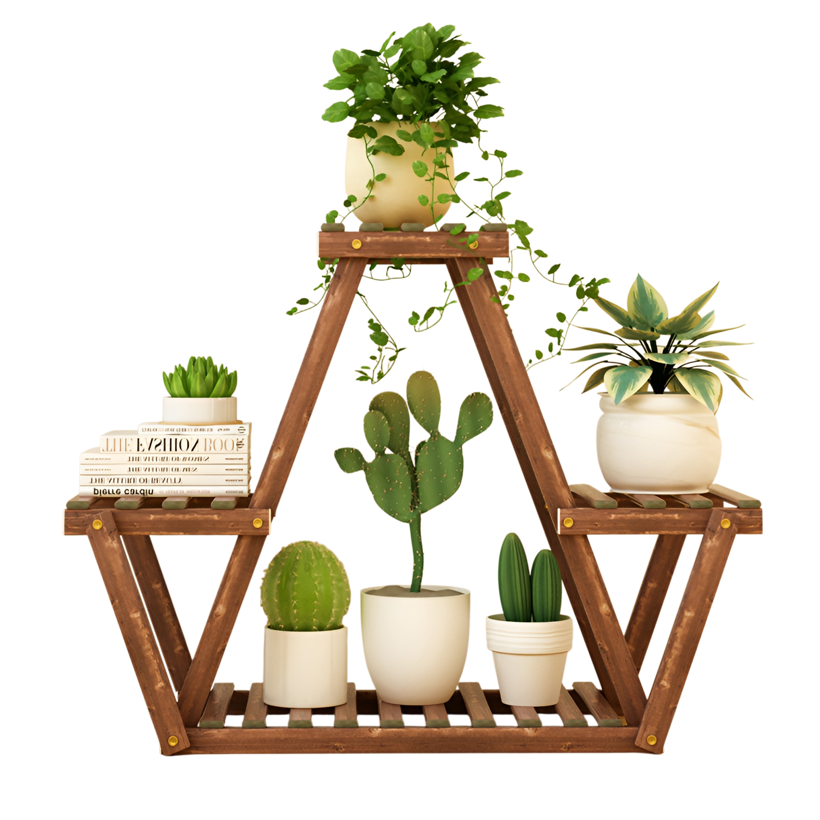 Bodenstehendes Blumenregal für Sukkulenten Wohnzimmer Balkon aus Holz
