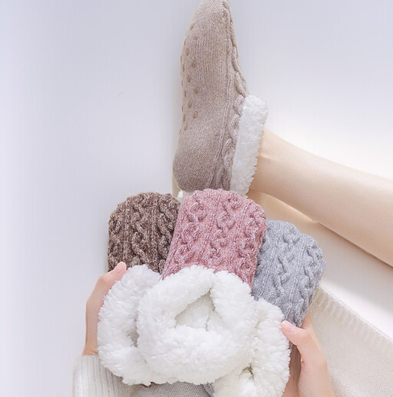 防滑設計女士地板襪底部圖