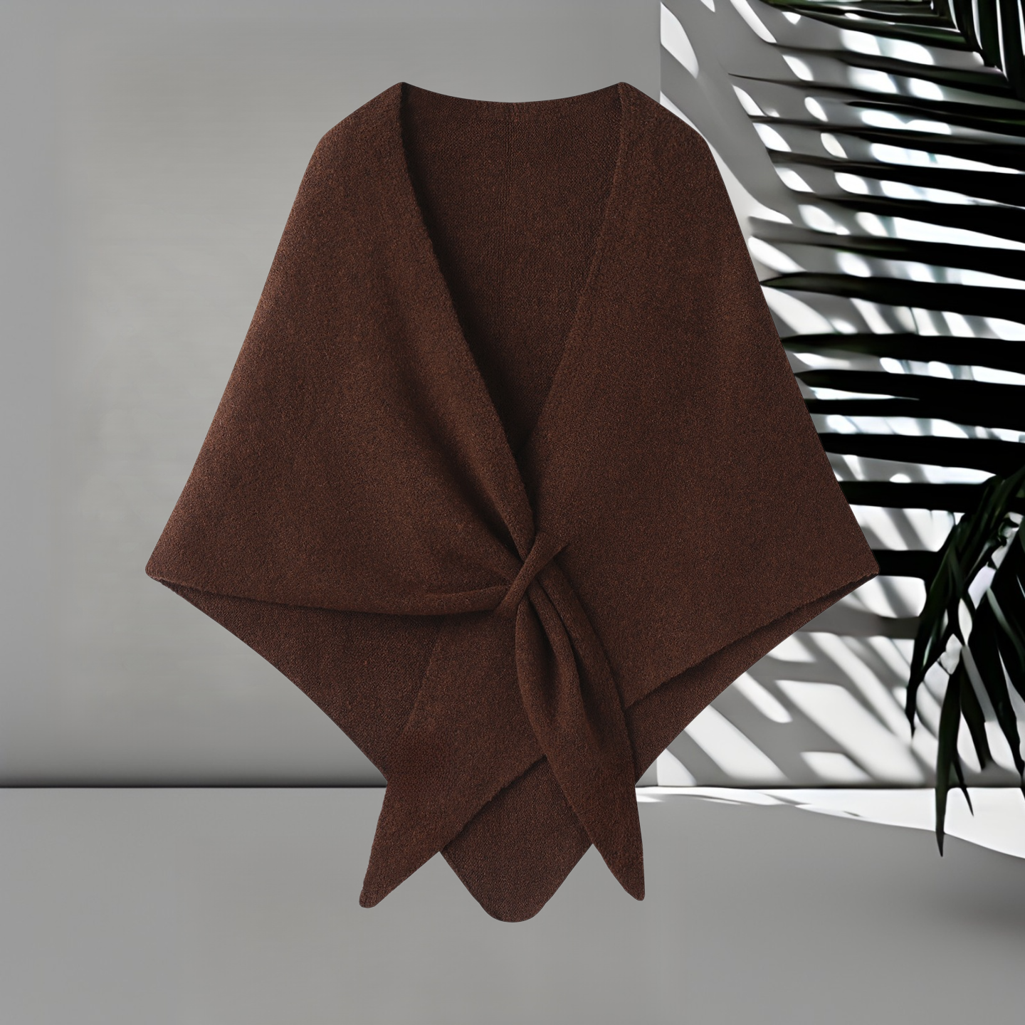 高級感三角披肩斗篷女軟糯針織外搭披風保暖純色圍脖披肩