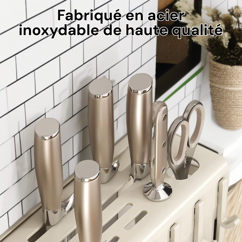Porte-couteaux multifonction en acier inoxydable