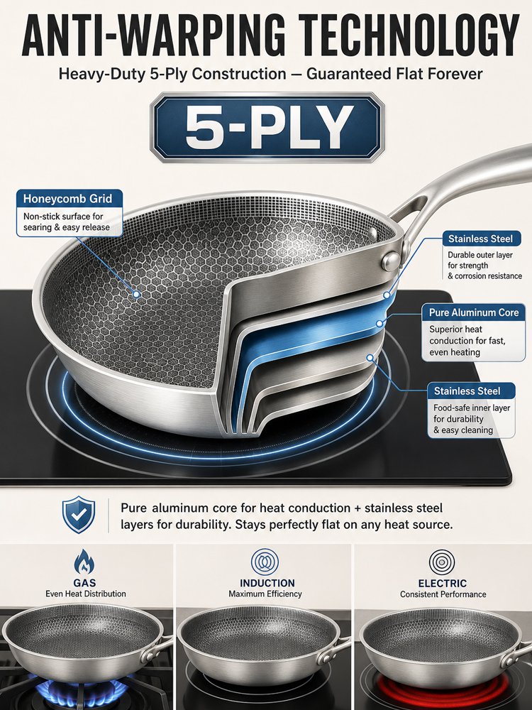 Household steak frying pan