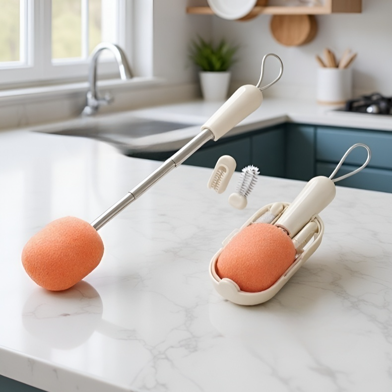 فرشاة إسفنجية مثالية لتنظيف الحمامات والمطابخ