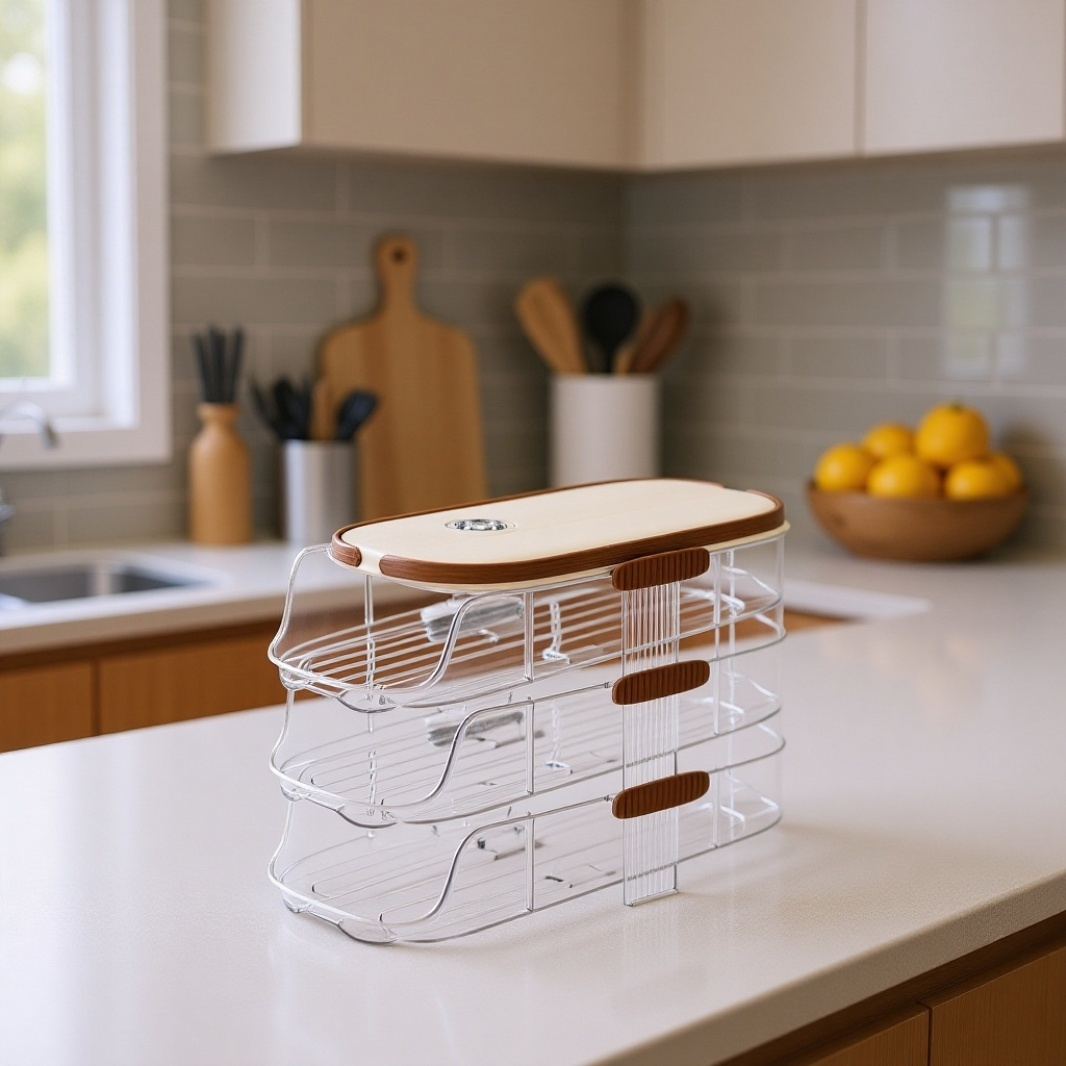 多層自動卵転がし卵収納ボックス