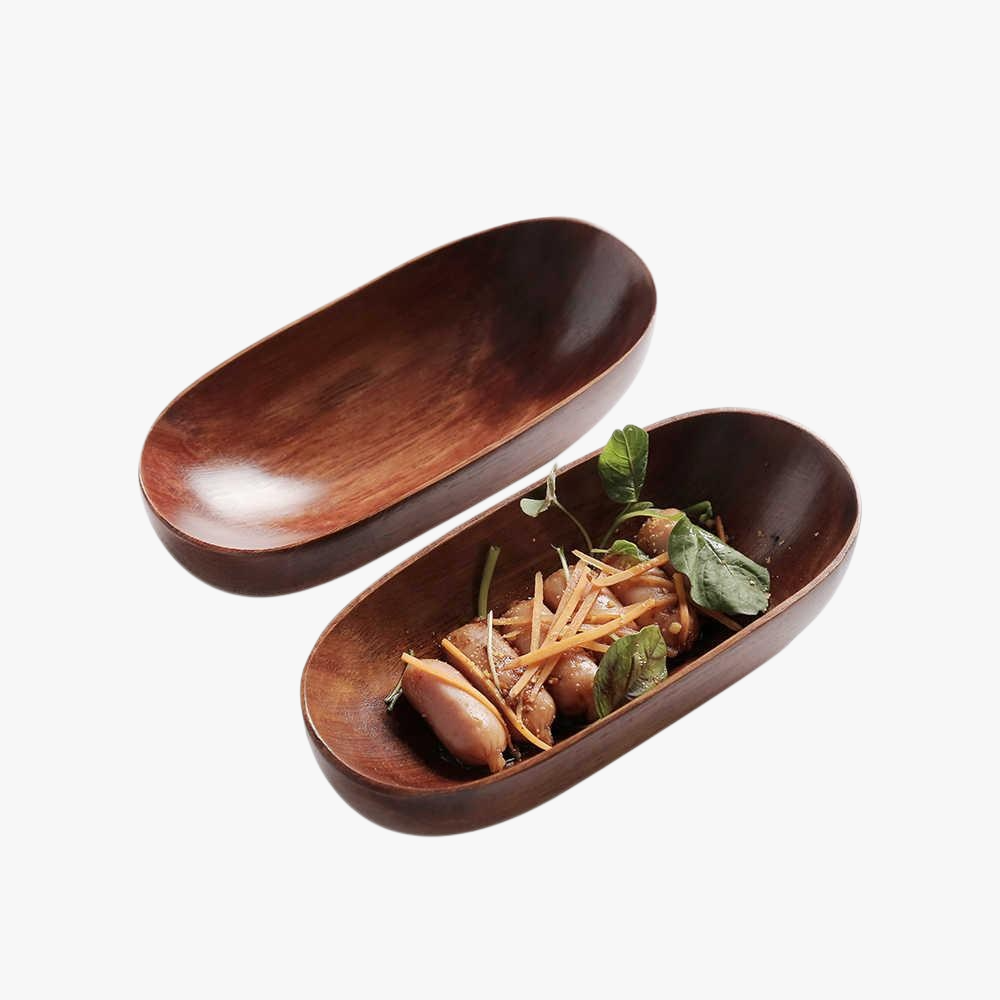 Bootsförmige Obstplatte aus Massivholz, Snacktablett für Zuhause