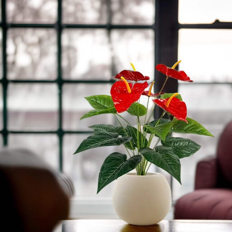 仿真花5頭紅掌花