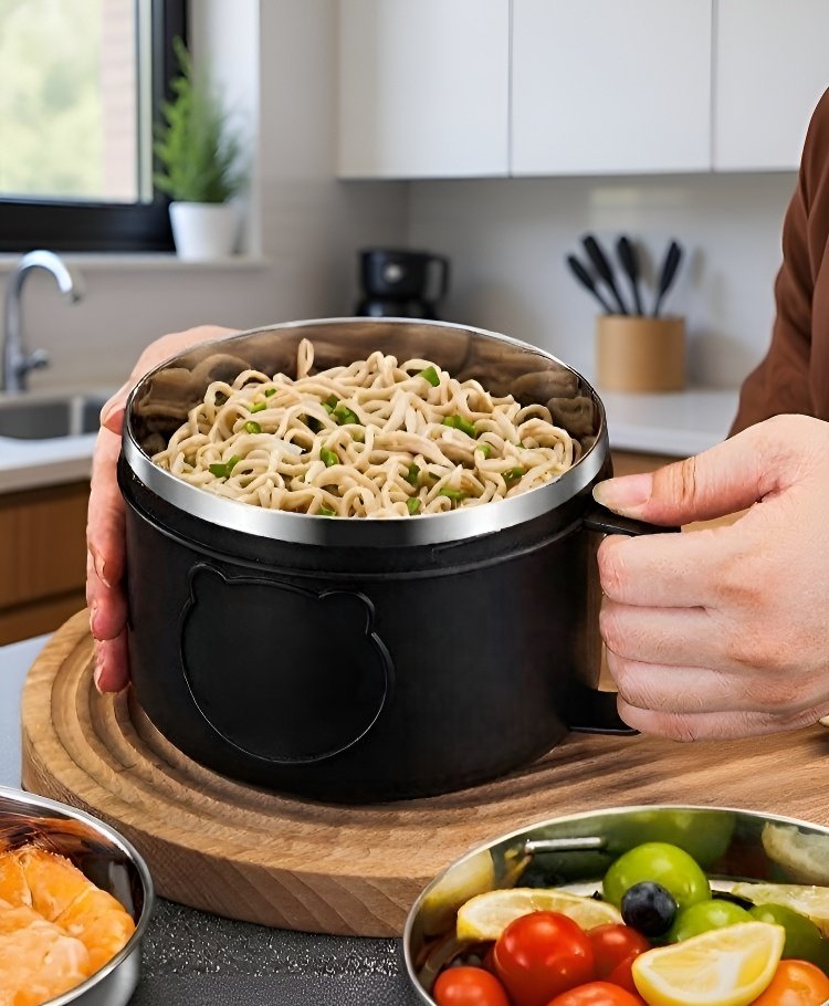 Recipiente portátil para comida rápida de acero inoxidable