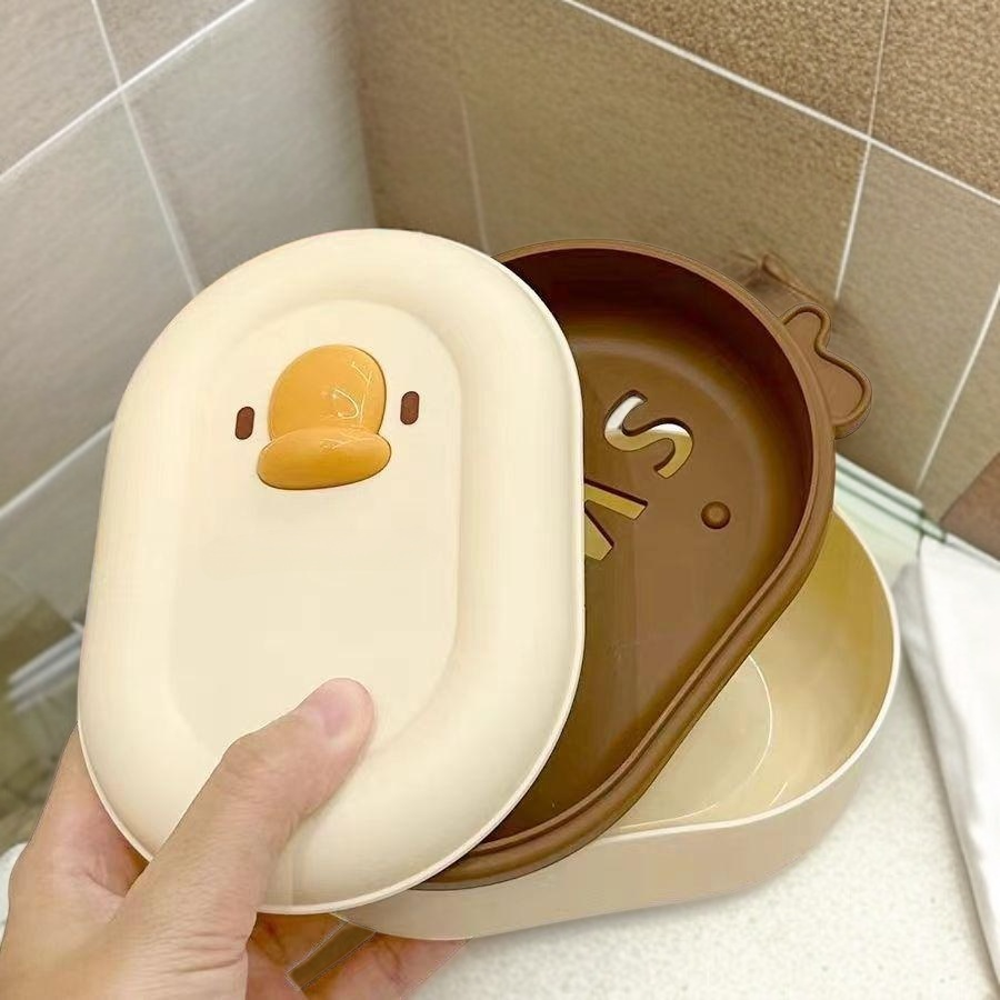 便攜帶蓋防水卡通肥皂盒