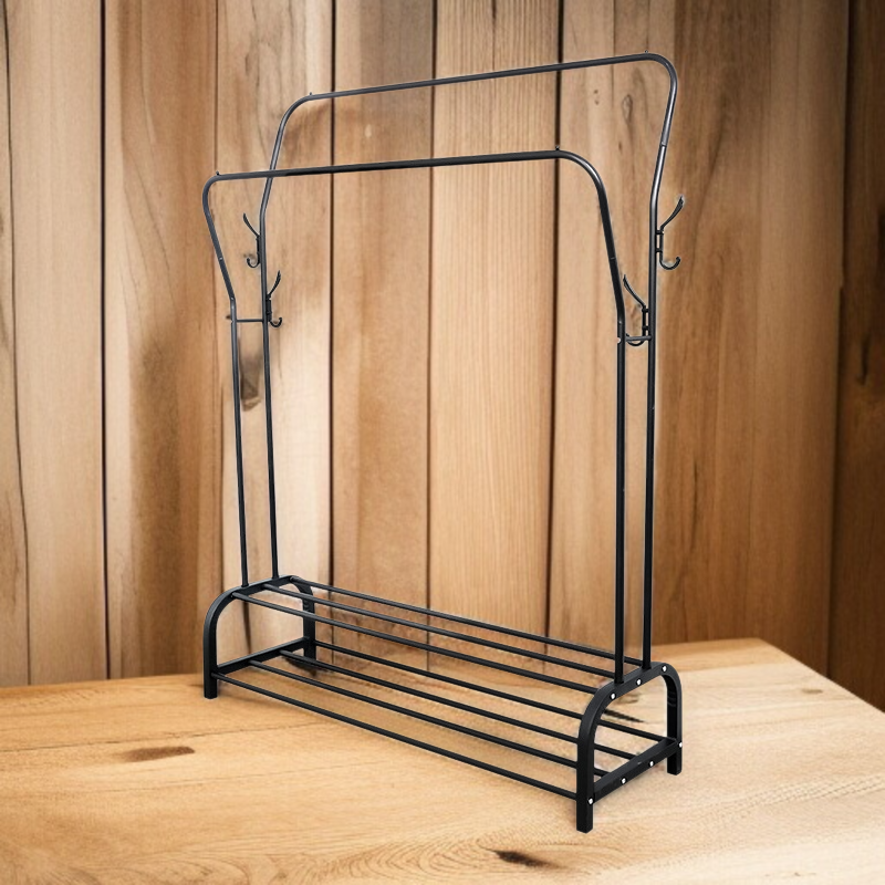 Household double pole floor drying rack
