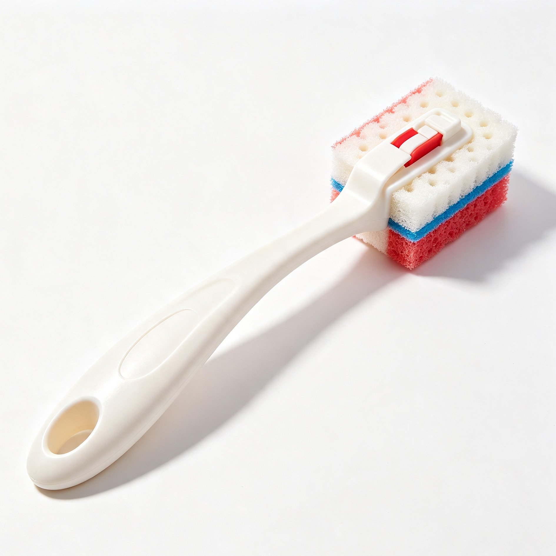 Long-handled sponge cleaning brush