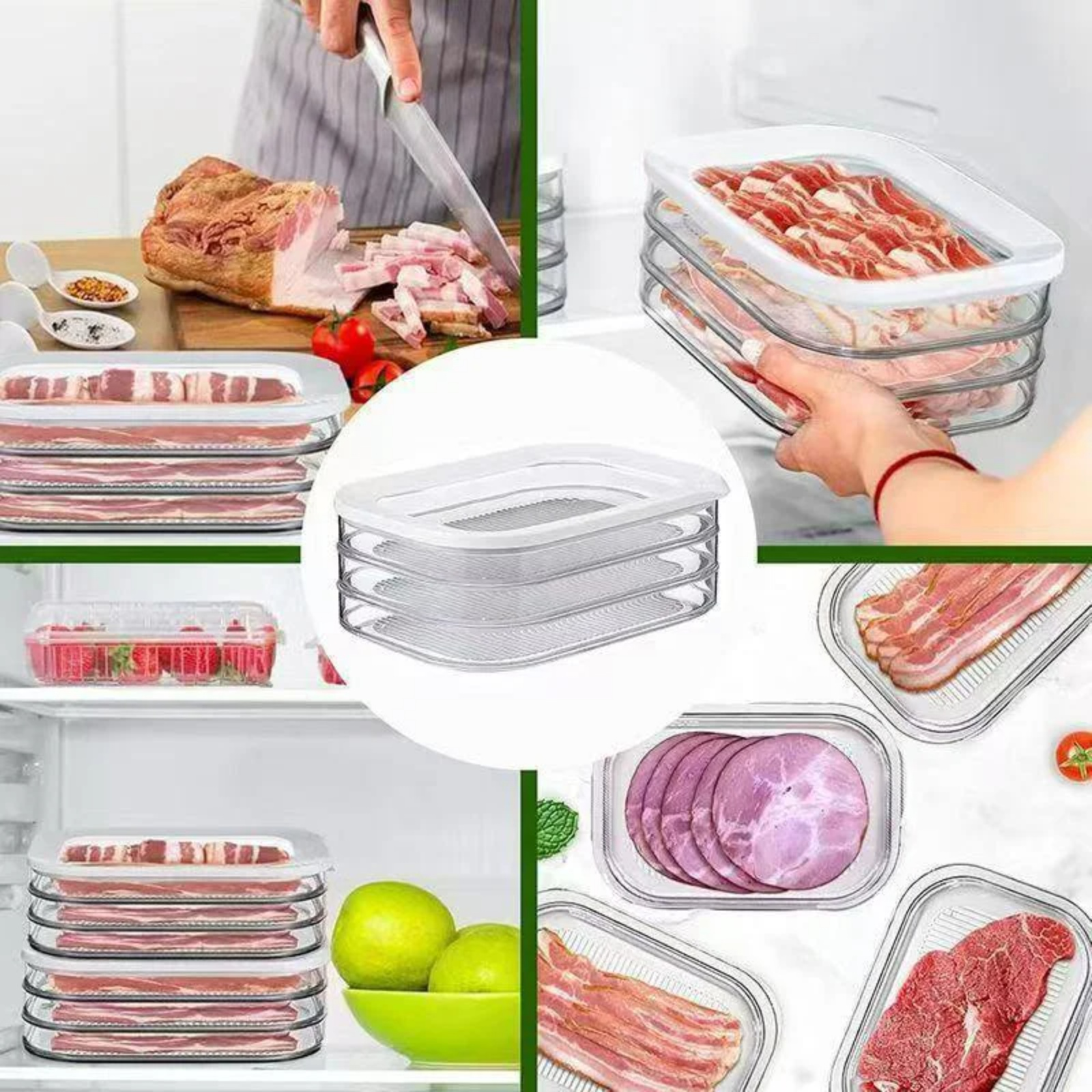 Transparent food storage containers