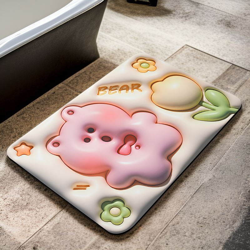 3D Diatomite Absorbent Non-slip Bathroom Door 