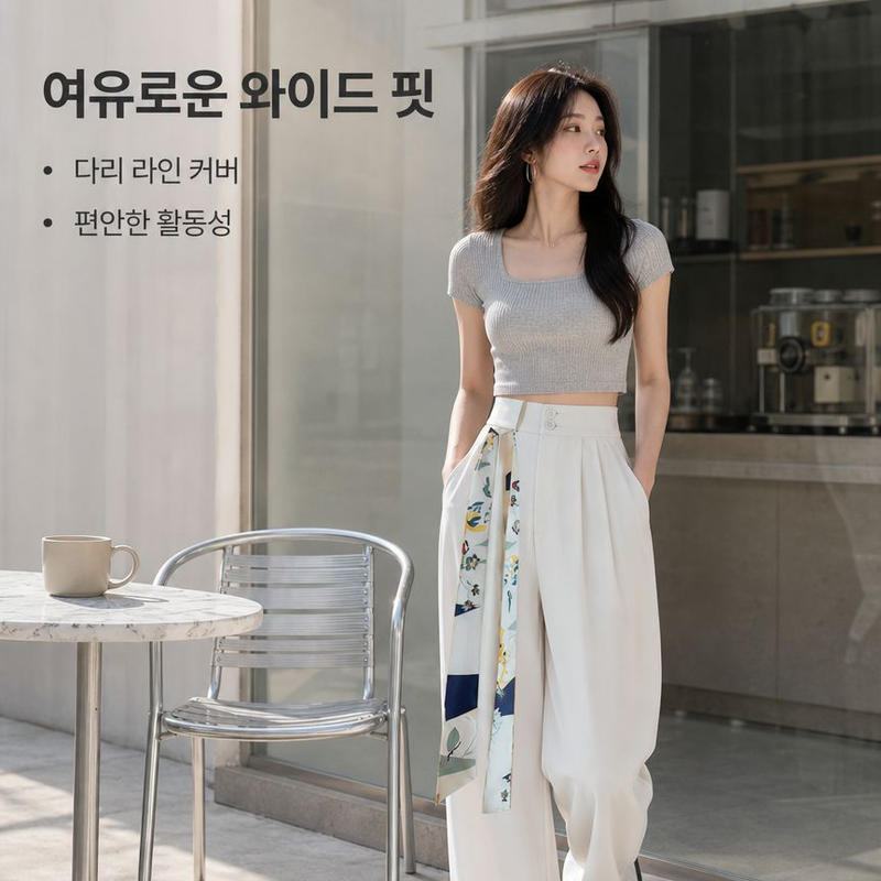 신상 하이웨이스트 와이드 정장 팬츠