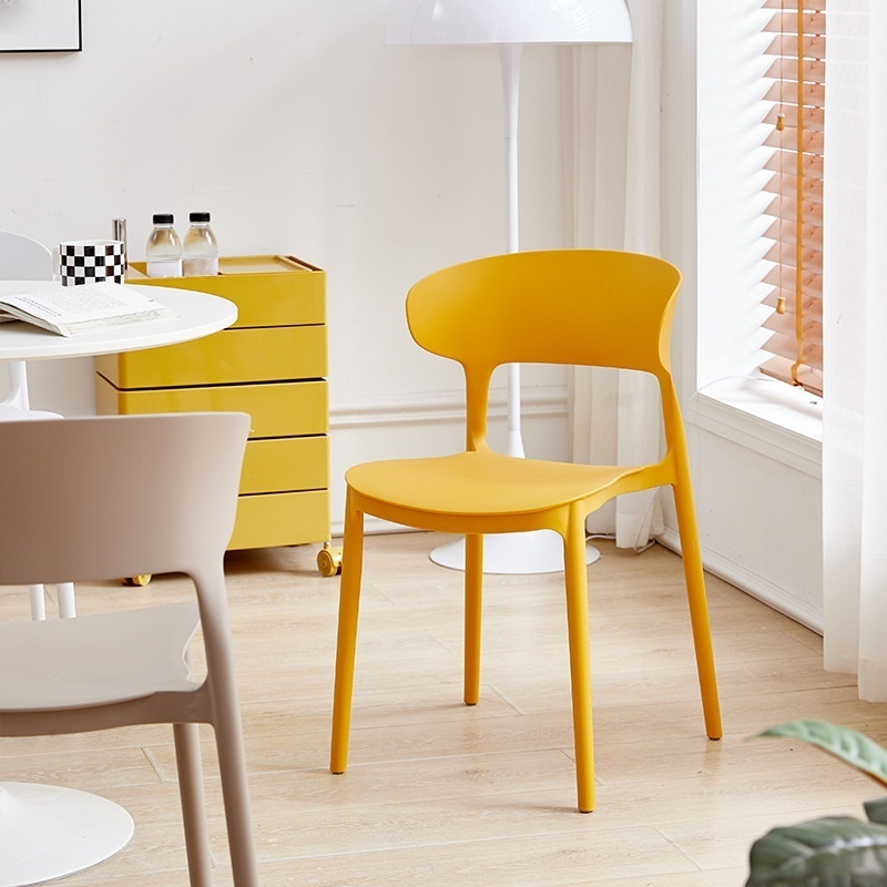 Plastic chair, thickened backrest chair for home use
