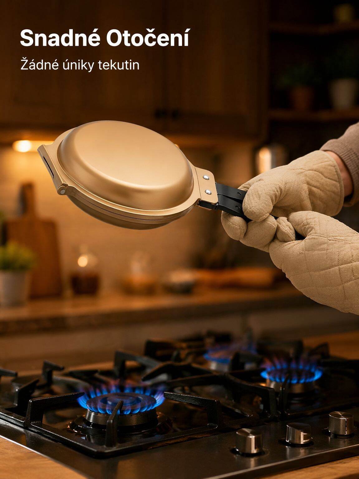 Oboustranná skládací pánev, nízký kouř, pánev na steak a vejce, snídaňový pomocník