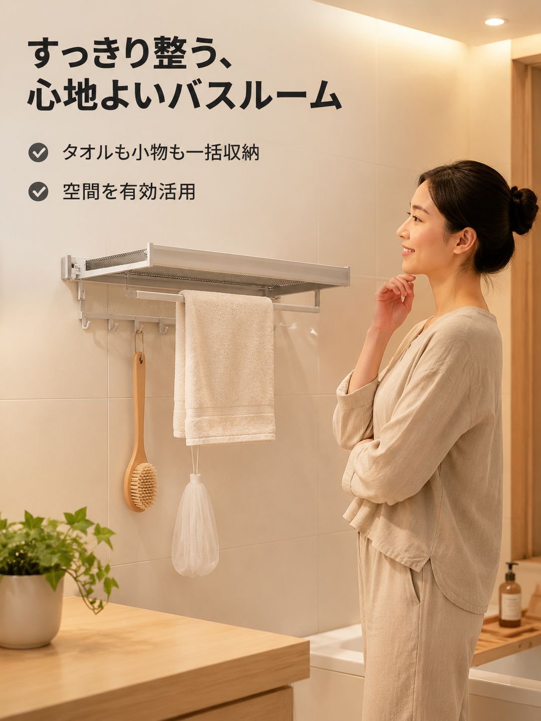 lp-detail-6-场景图1-年轻女性满意地看着浴室收纳架.jpg