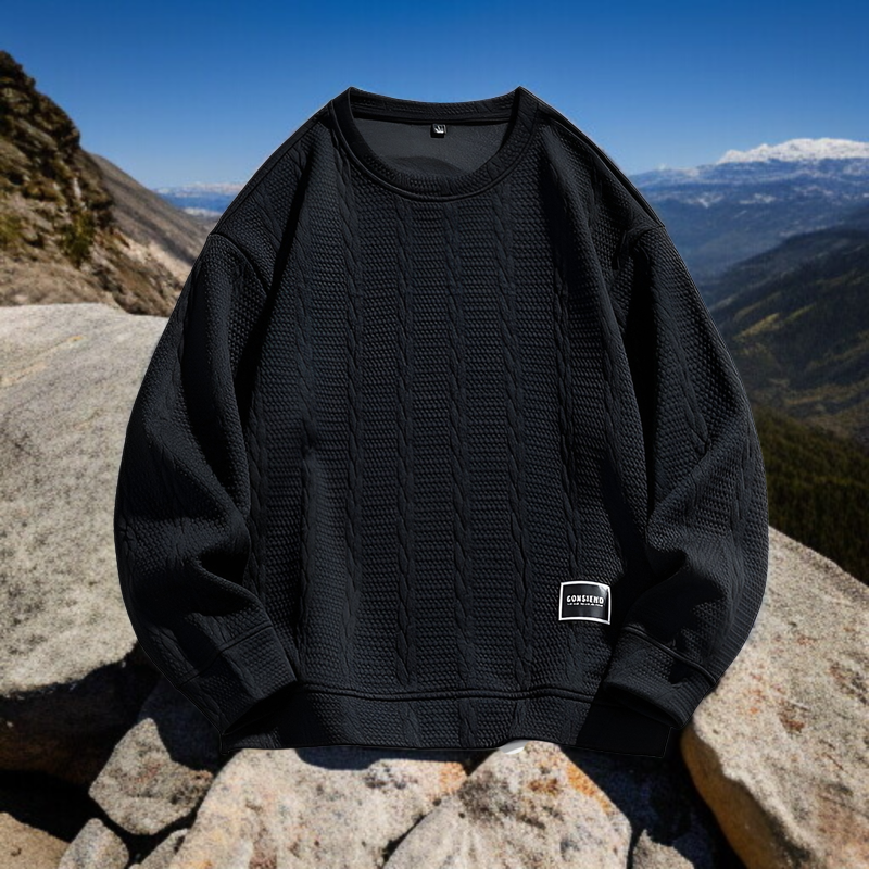 ユース ルーズ ラウンドネック スウェットシャツ メンズ ファッション ブランド ツイスト ストライプ 長袖 プルオーバー 春秋 スウェットシャツ