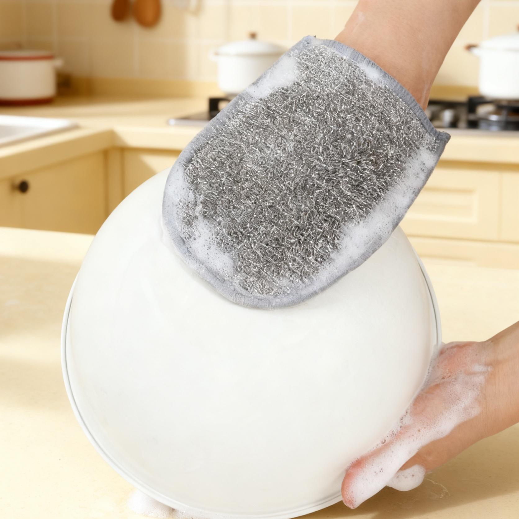  Double-Sided Oil-Resistant Silver Fiber Glove Cleaning Cloth