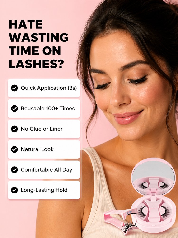 [No glue, no removal hassle; achieve perfect lashes in 3 seconds] Magnetic False Eyelashes