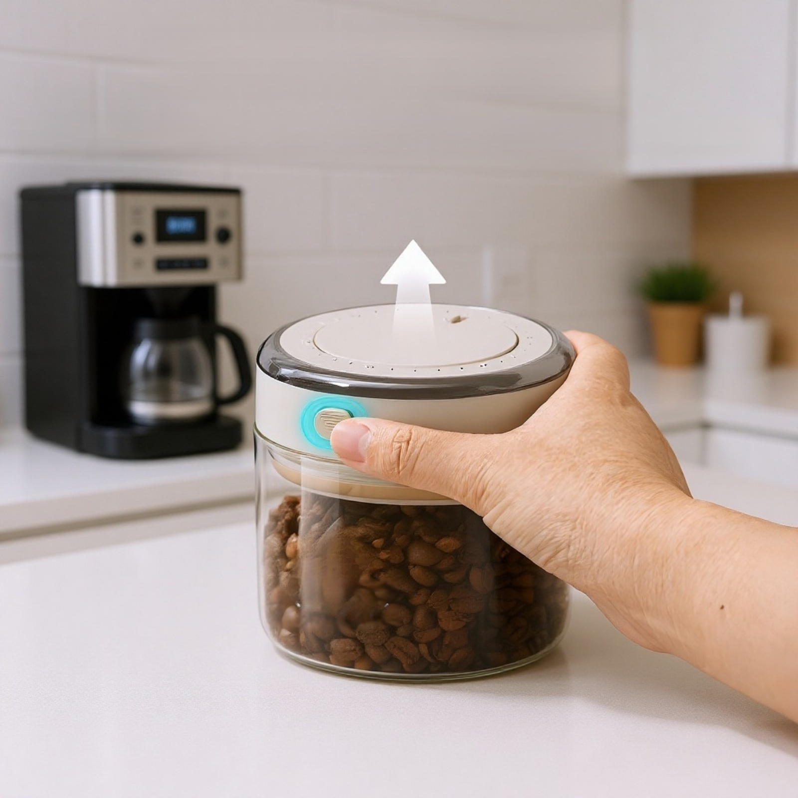 Coffee bean storage glass sealed jar