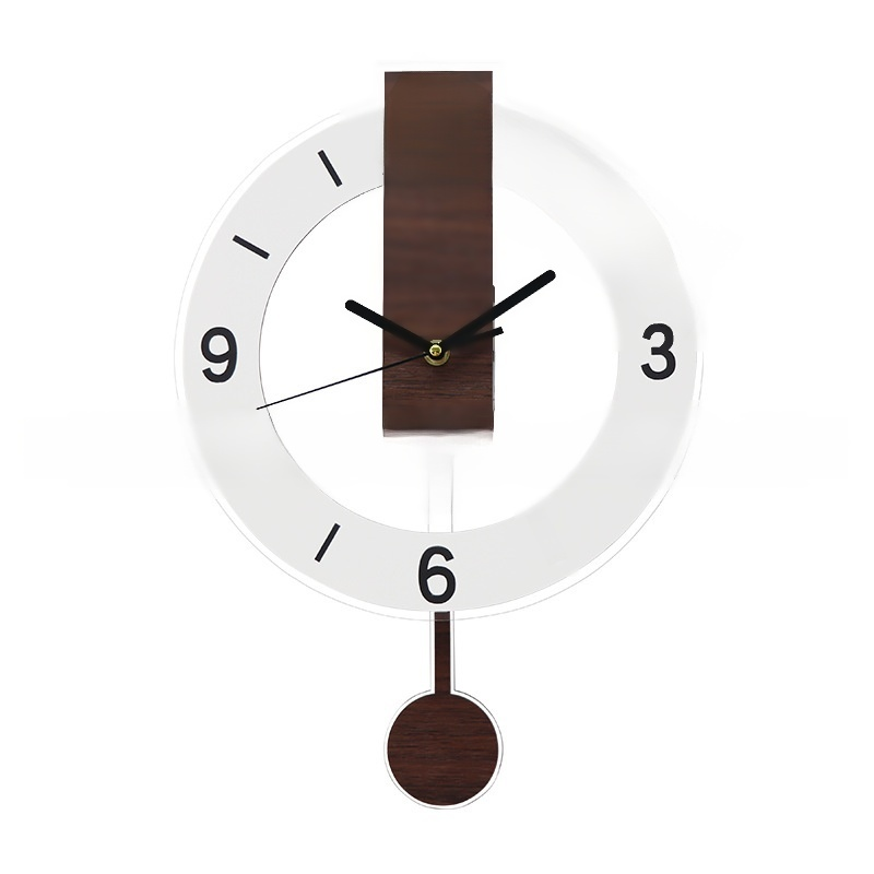 Nordic Style Wooden Grain Wall Clock for Living Room