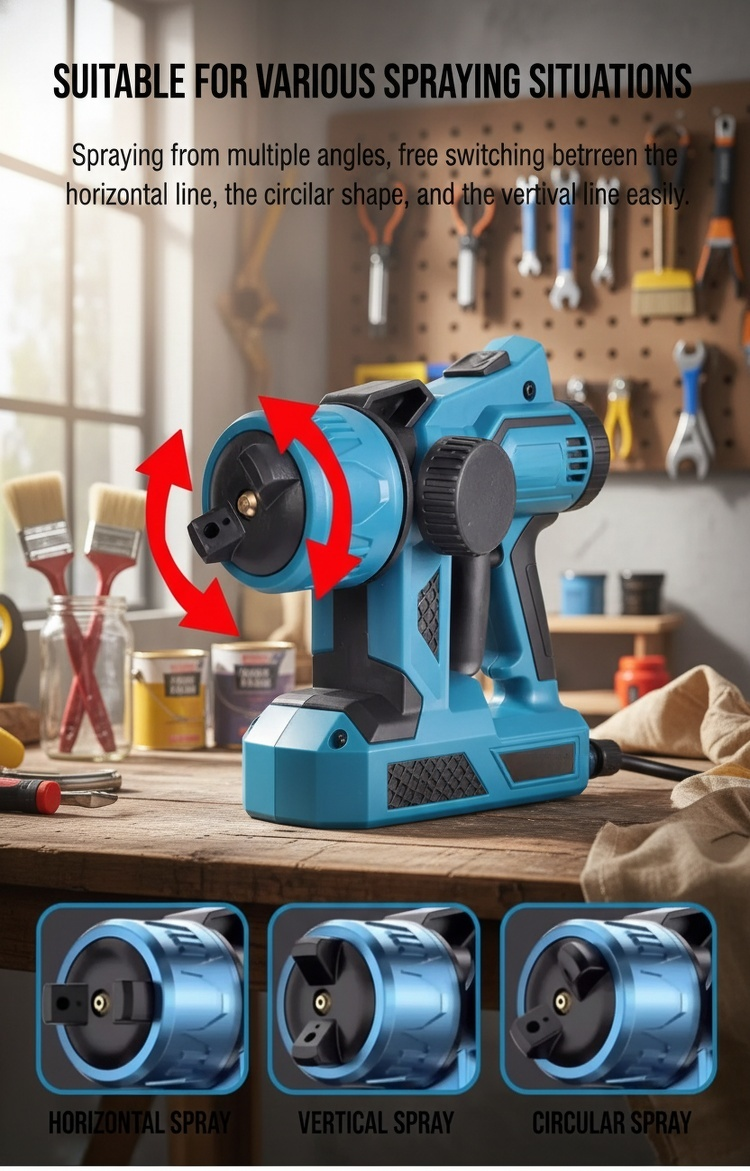 Portable paint sprayer for indoor and outdoor use