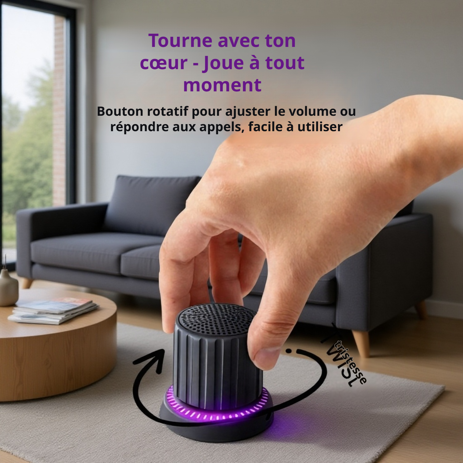 Bouton magnétique innovant sur haut-parleur portable