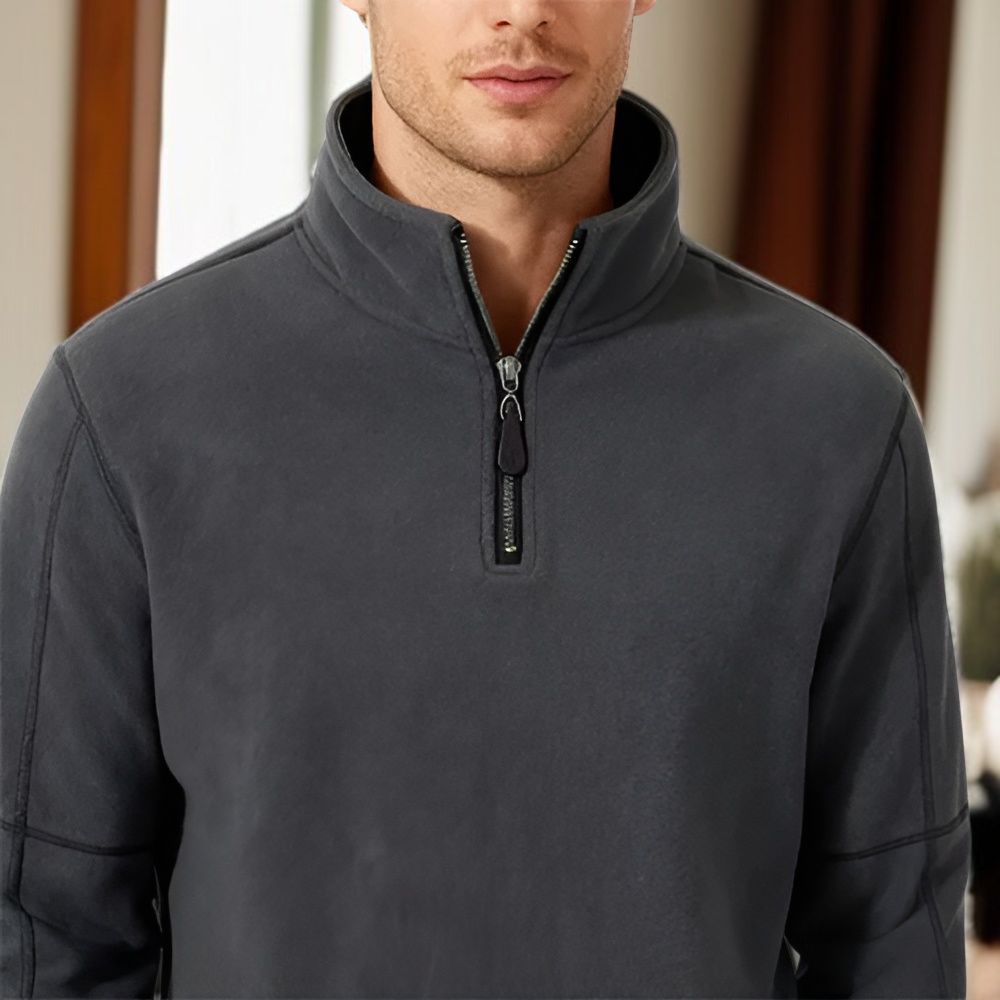 Jersey de media cremallera con cuello alto para otoño e invierno