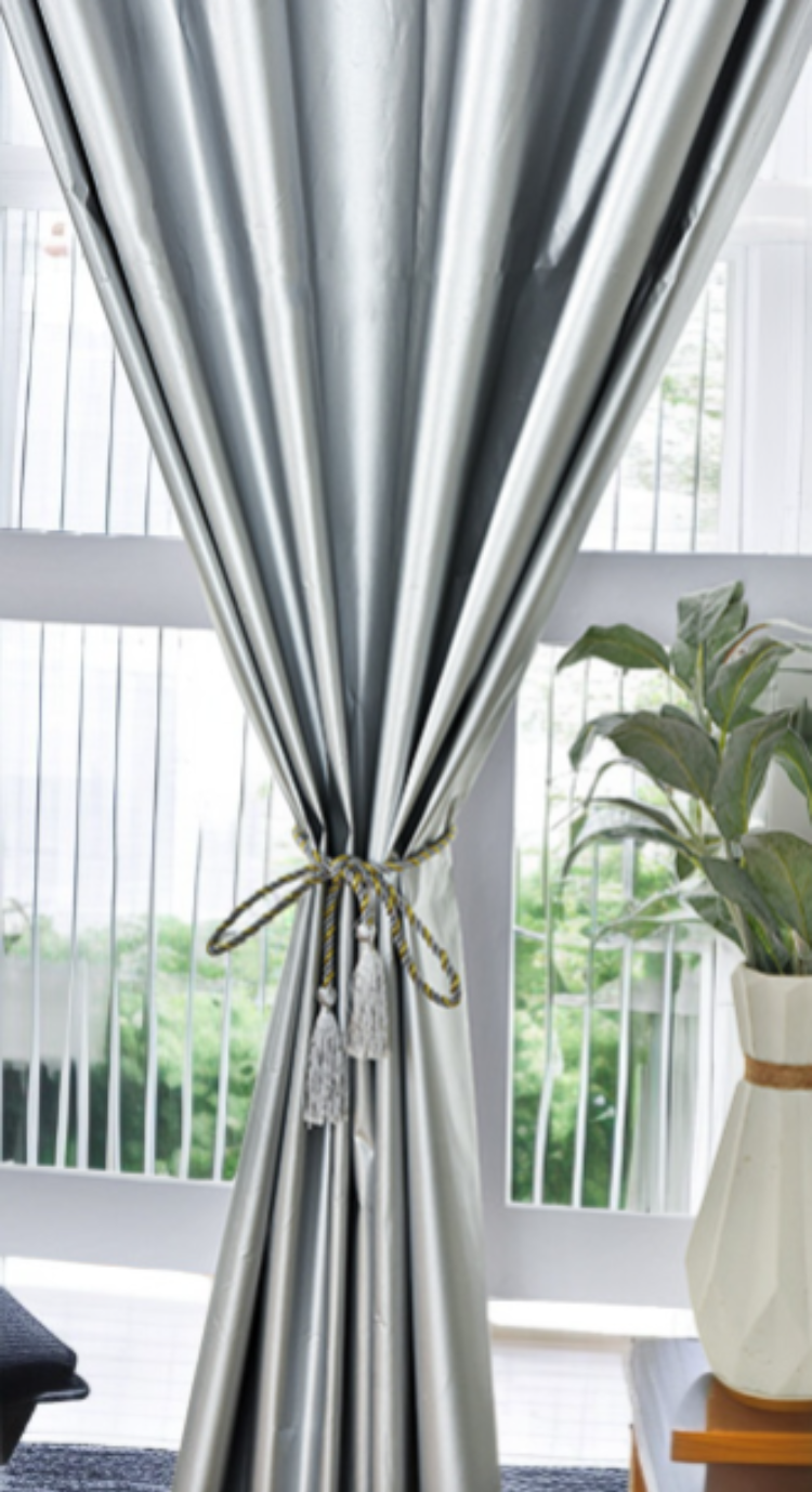 寝室用ノーパンチ遮光ファブリックカーテン