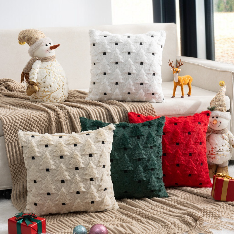 Holiday Cushion Cover Cute Embroidery Quilting Home